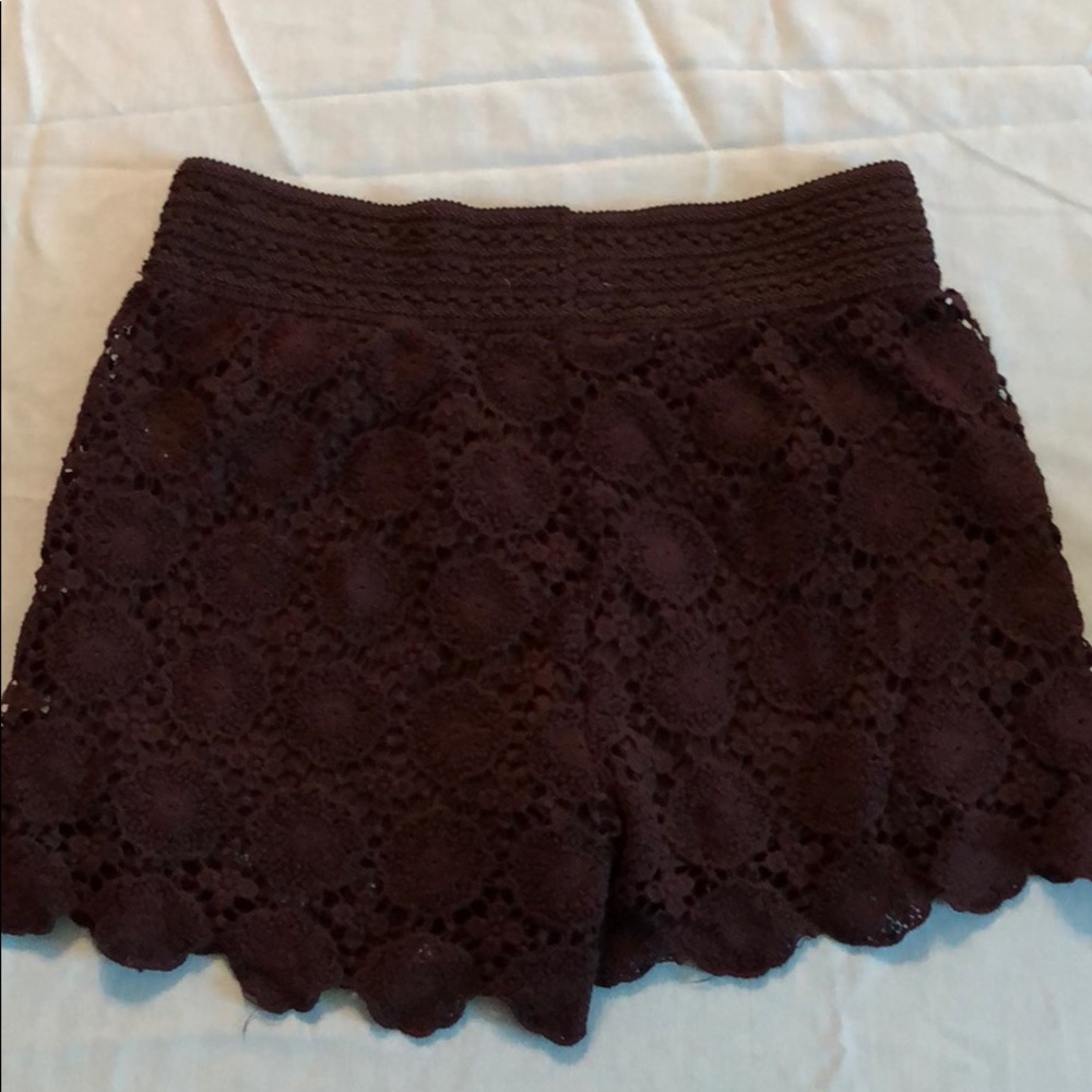 Umgee crocheted boho chic shorts.